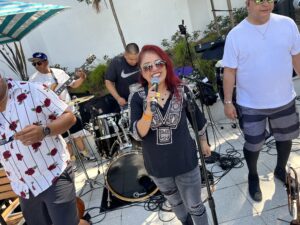Singer at Salsa Pool Party by OC Salsa in Irvine California
