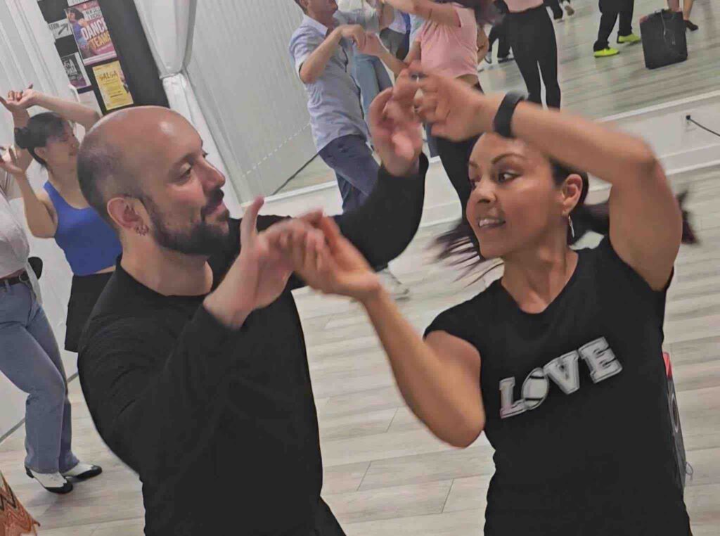 Instructors teaching at oC Salsa Dance Studio in Fountain Valley