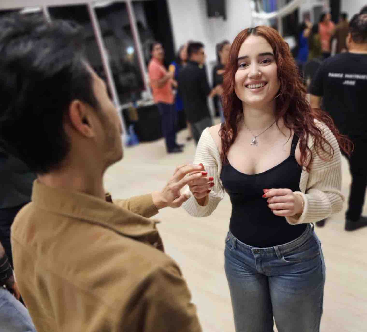 Smilies Students smiling at OC Salsa class in Fountain Valley